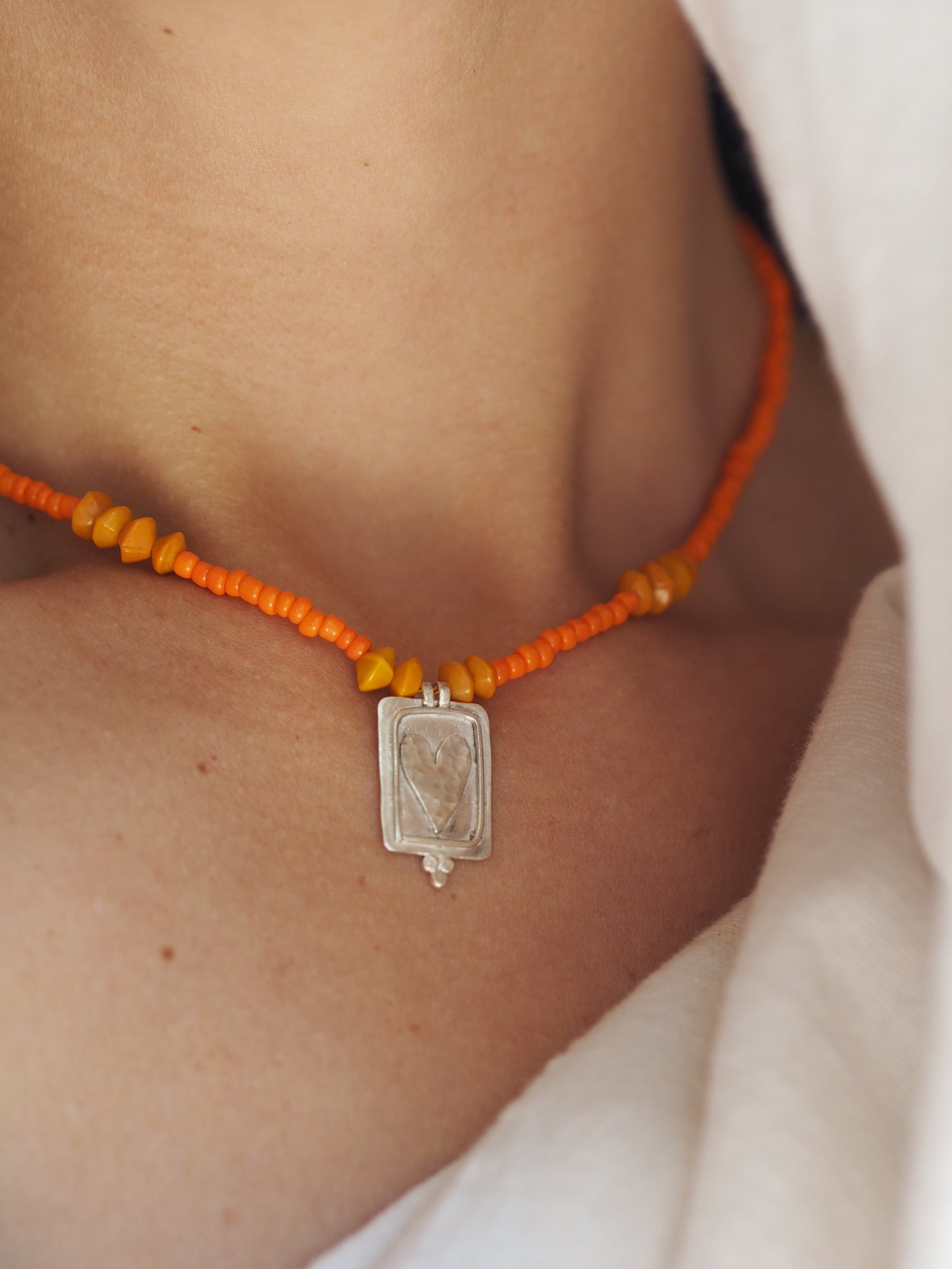 Orange Amulet Necklace READY TO SHIP