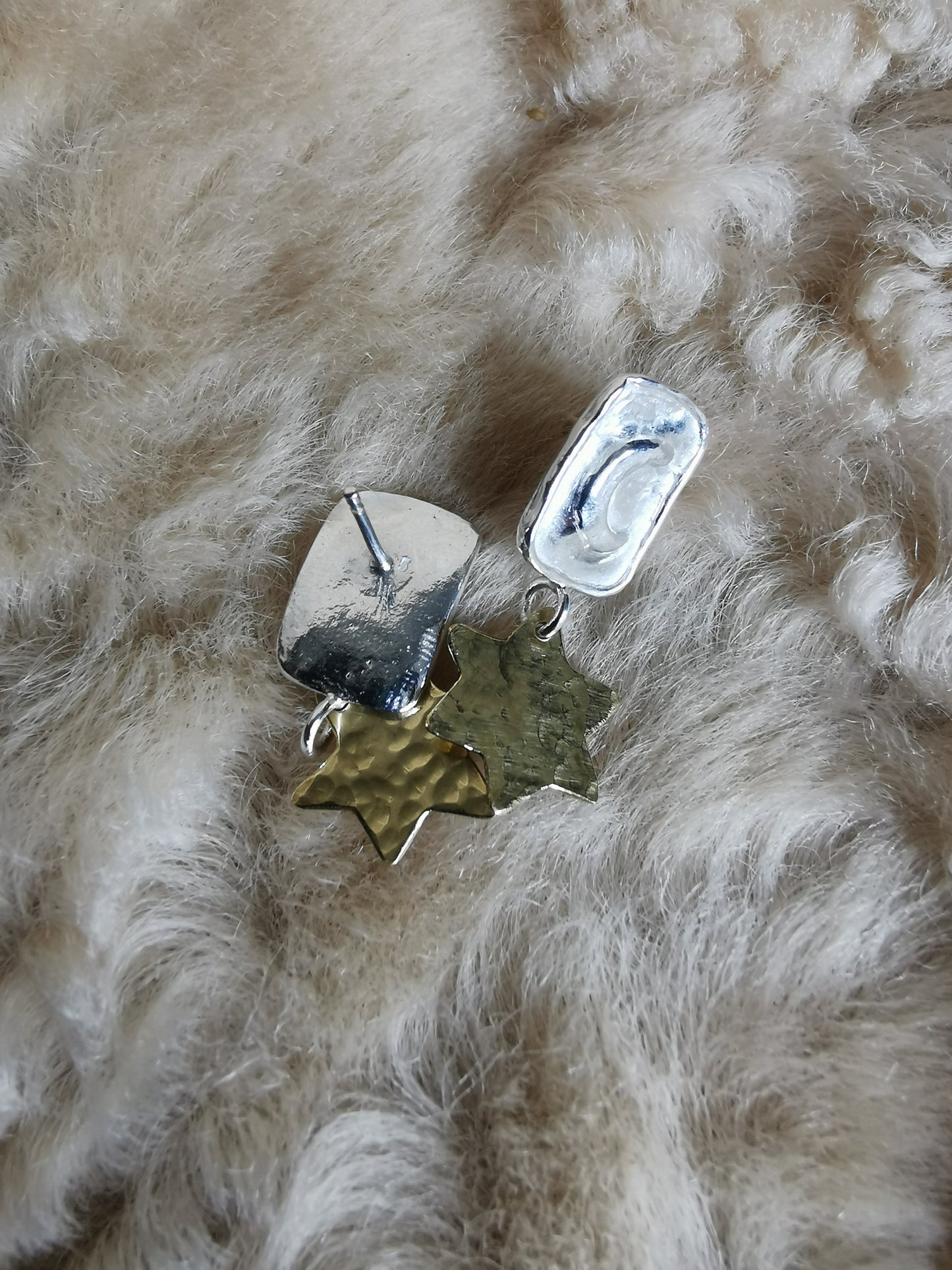 Casted Moon Stud Earrings