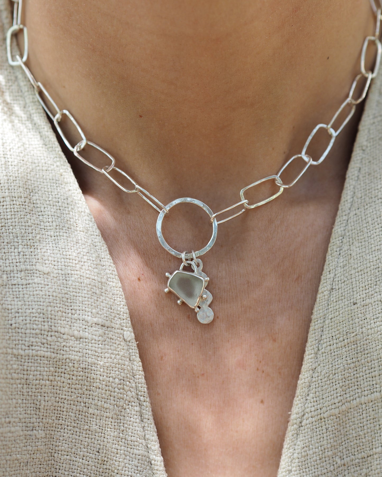 Paperclip + Circle Chain Necklace