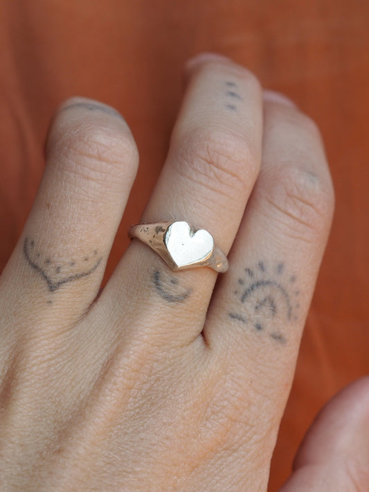 Love Heart Signet Ring