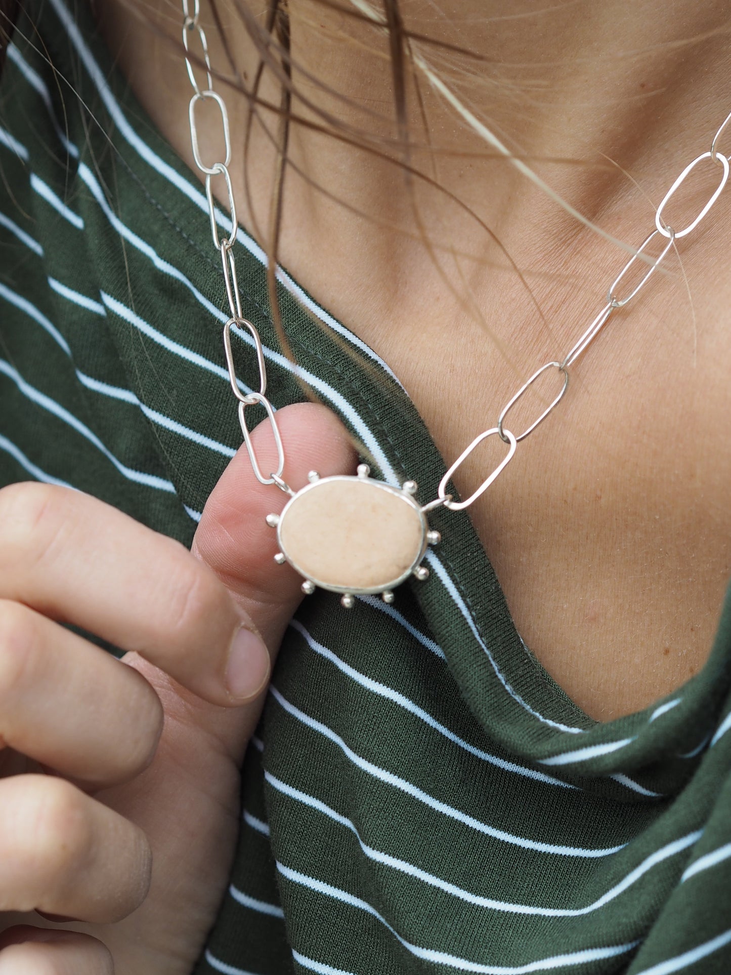 Pink Pebble Necklace READY TO SHIP