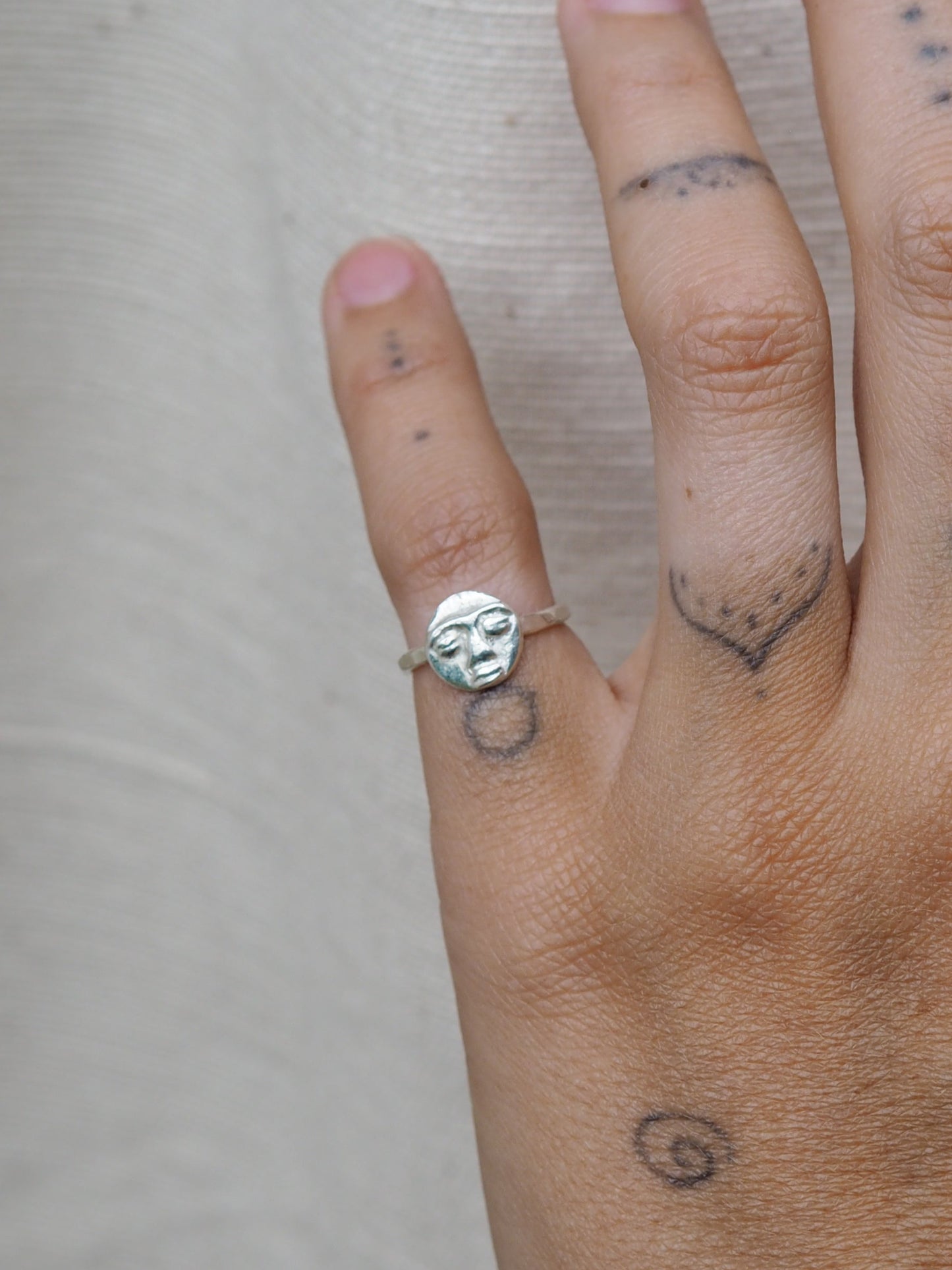 Moon Face Ring