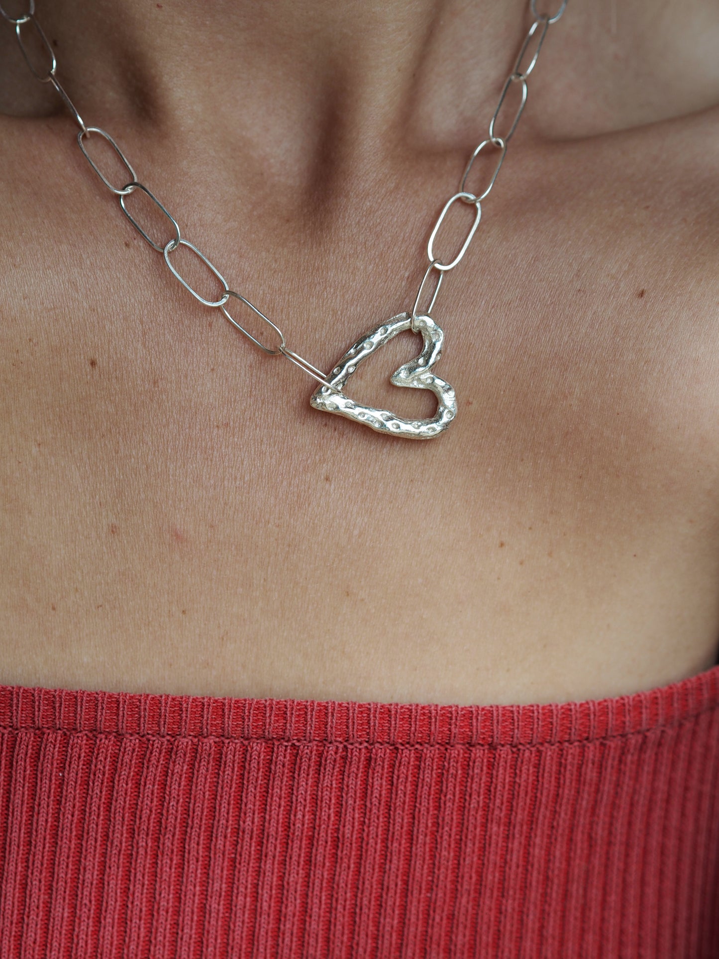 Heart on a Chain Necklace READY TO SHIP