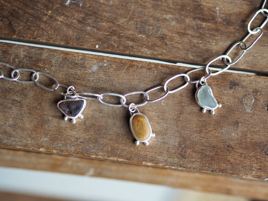 Pebble & Sea Glass Necklace #2 READY TO SHIP