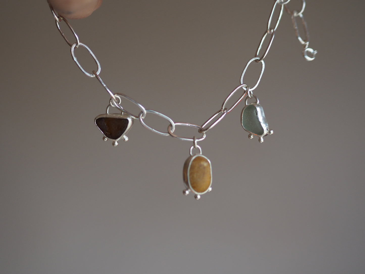 Pebble & Sea Glass Necklace #2 READY TO SHIP