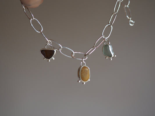 Pebble & Sea Glass Necklace #2 READY TO SHIP