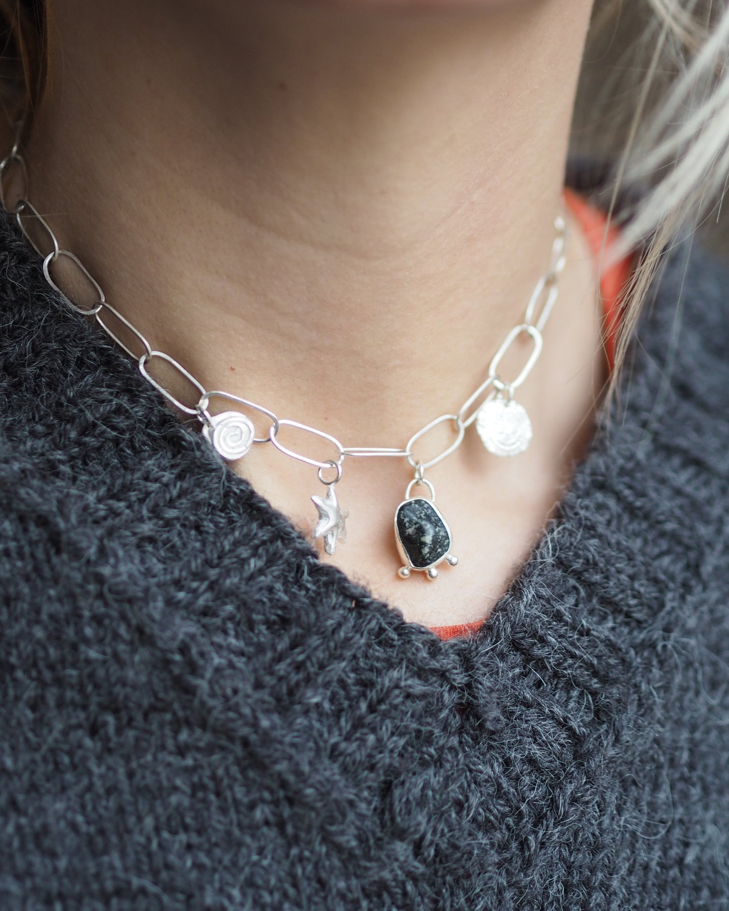 Pebble & Charm Chain READY TO SHIP