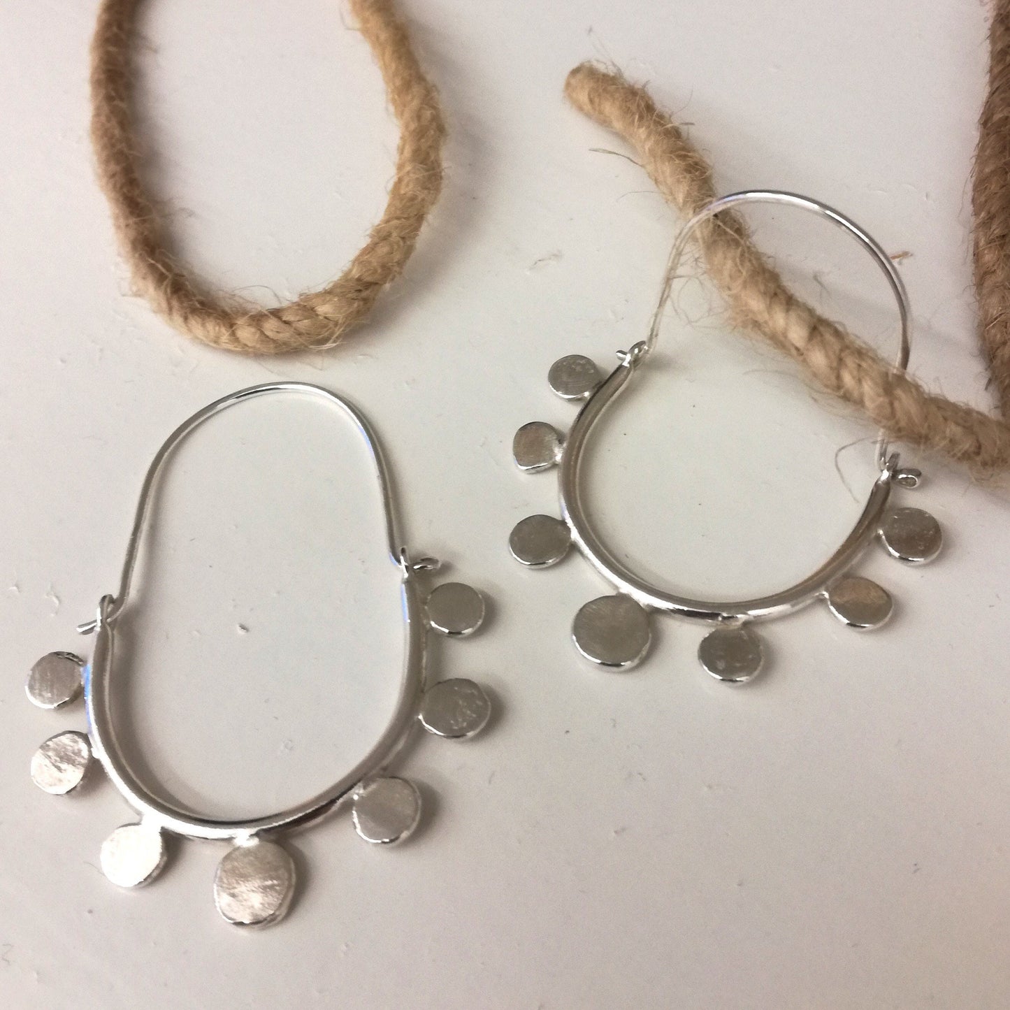 Silver Sunshine Hoop Earrings